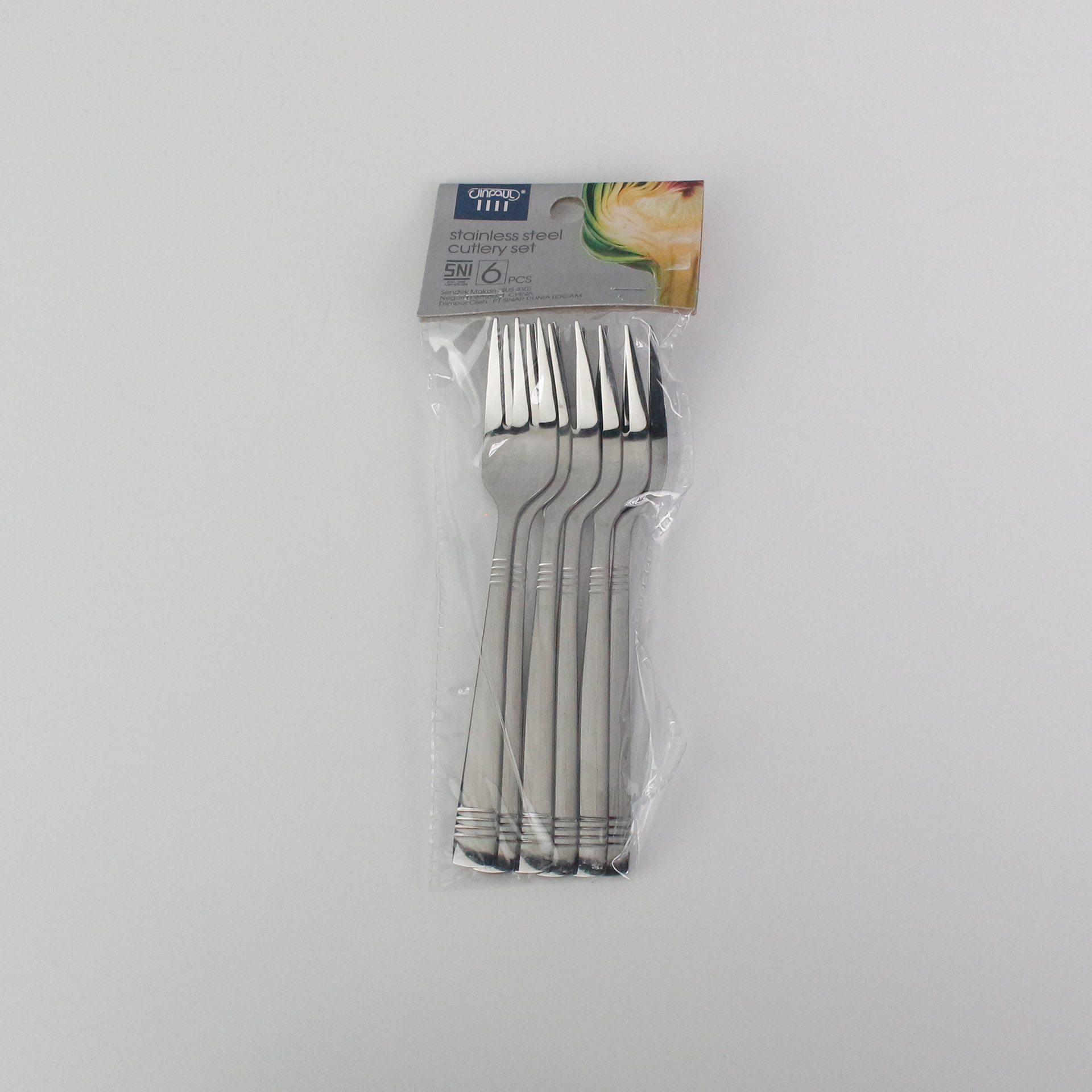 Garpu Kue Stainless Steel SUS 410 Set 6 Pcs Tebal Anti Karat Modern Design | Cutlery Dinner Cake Fork Hotel - Gambar 2